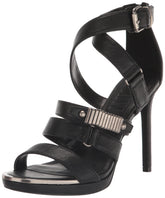DKNY Women's Essential Open Toe Fashion Pump Heel Sandal Heeled, Black, 7